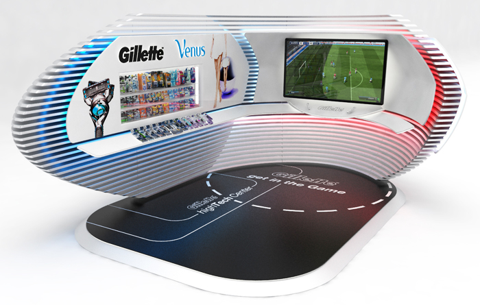 rendered view, product show and gaming area